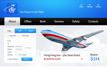 航空公司企业网站html静态模板