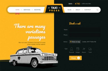 taxi press出租车公司预约网站html5静态模板