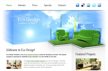 免费绿色家居企业网站体验馆html静态模板