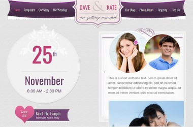免费紫色时尚婚庆策划html5静态模板