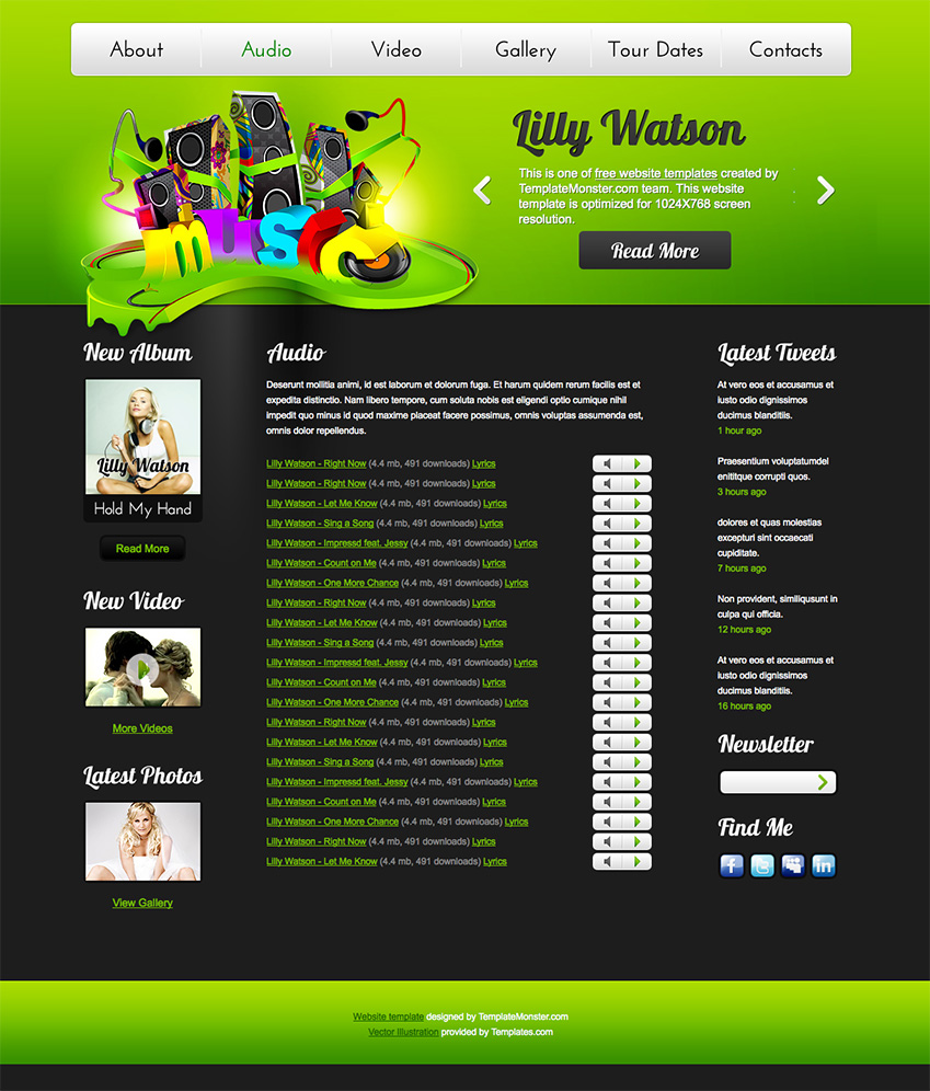 免费音乐配音企业网站html模板