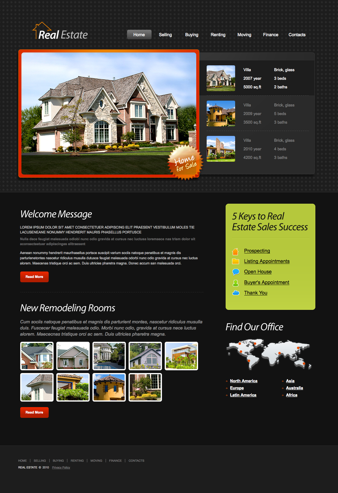 免费房产租售企业网站html模板