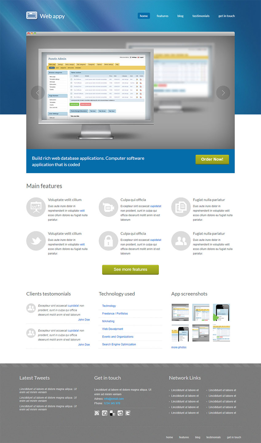 免费软件展示企业网站html模板
