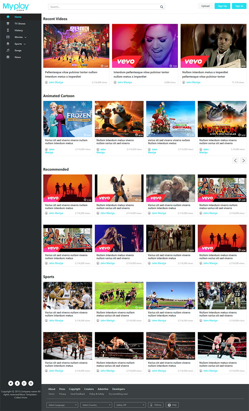 免费电影影视Movies整站网页html模板