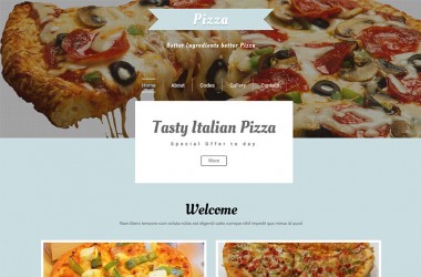 自适应Pizza美食餐厅网站html模板