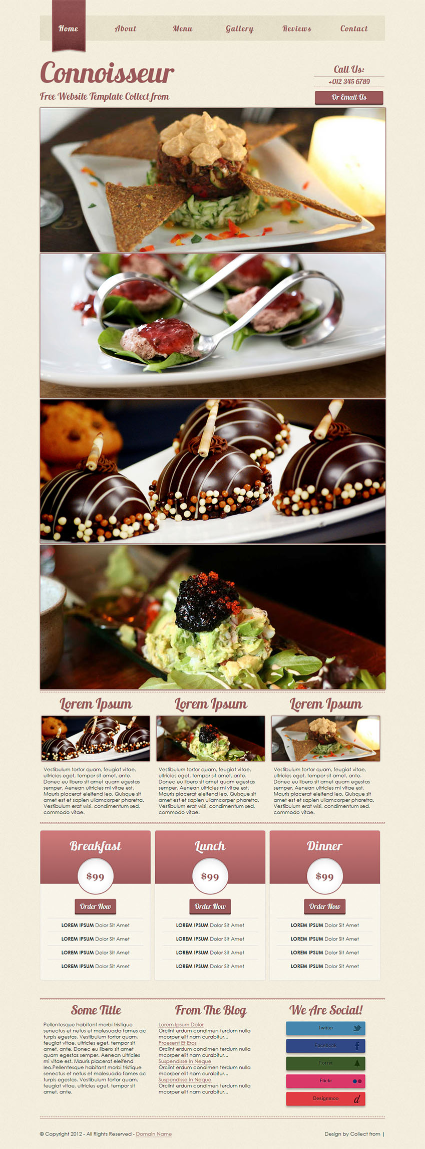 免费暗红色美味巧克力甜点企业网站html模板