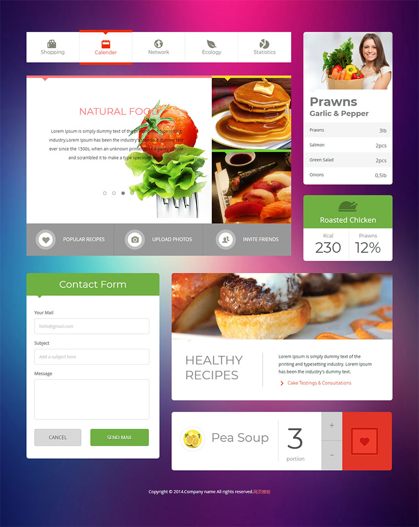 免费Metro风格美食餐饮餐厅网站html模板