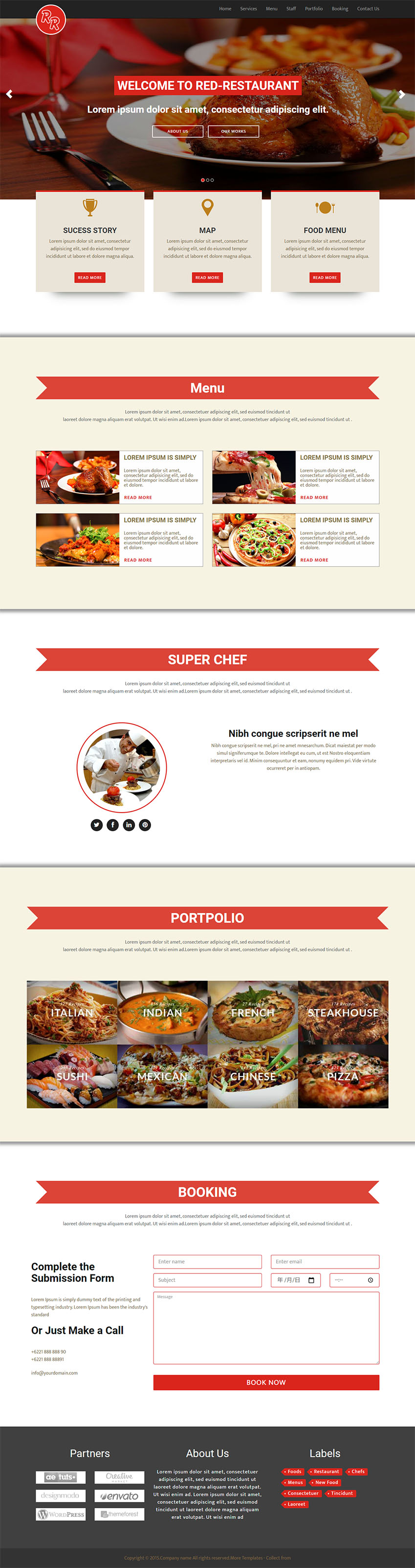 pizza美食西餐厅在线订餐企业网站html模板